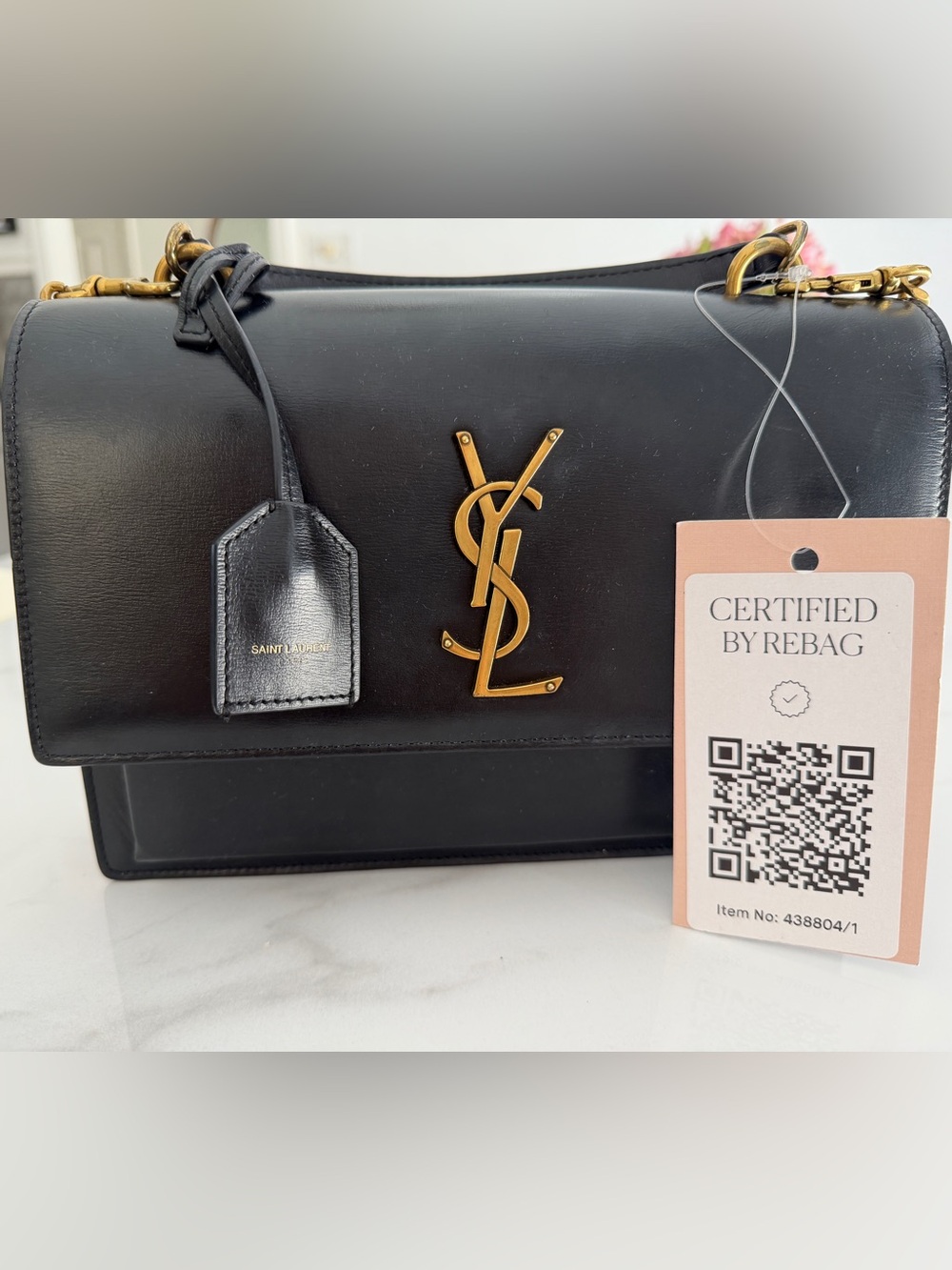Saint Laurent Sunset Top Handle Shoulder Bag Leather Medium